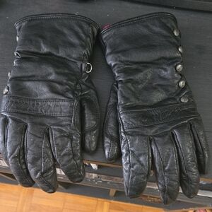 Grenade Black Buttoned Leather Gloves